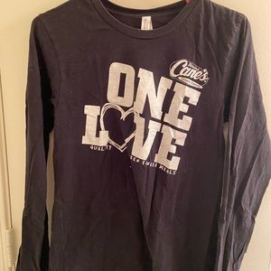 Black long sleeve Raising Cane’s T-shirt